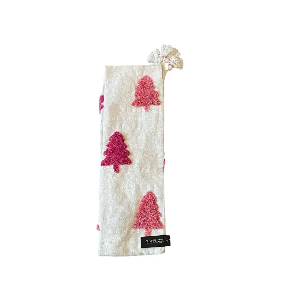 Rachel Zoe Pink Christmas Tree Throw Blanket 50x60 Holiday NEW